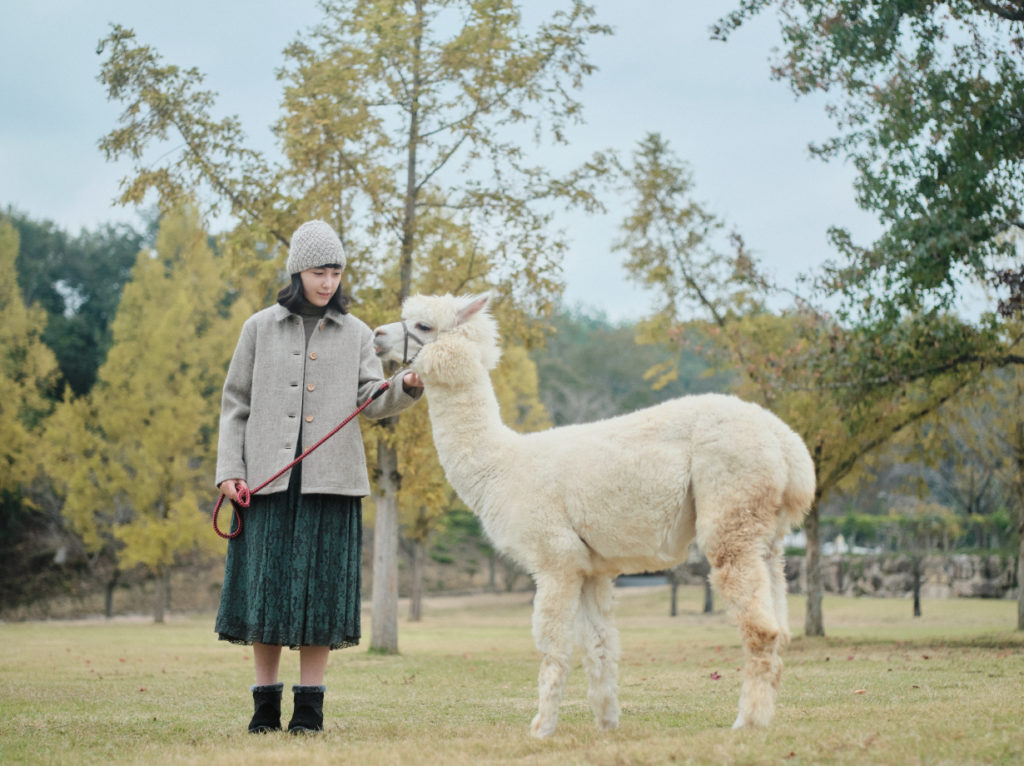okayama wool and alpaca tweed coat